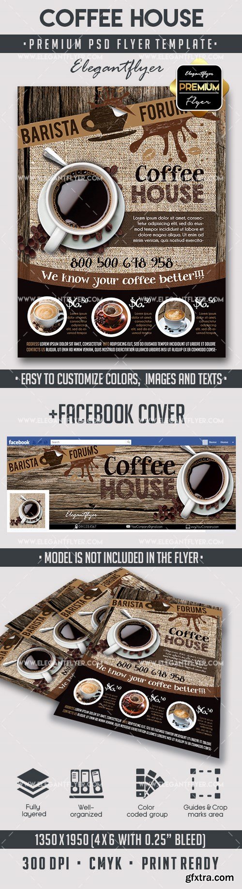 Coffee – Flyer PSD Template + Facebook Cover