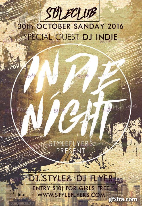 Indie Night PSD Flyer Template + Facebook Cover