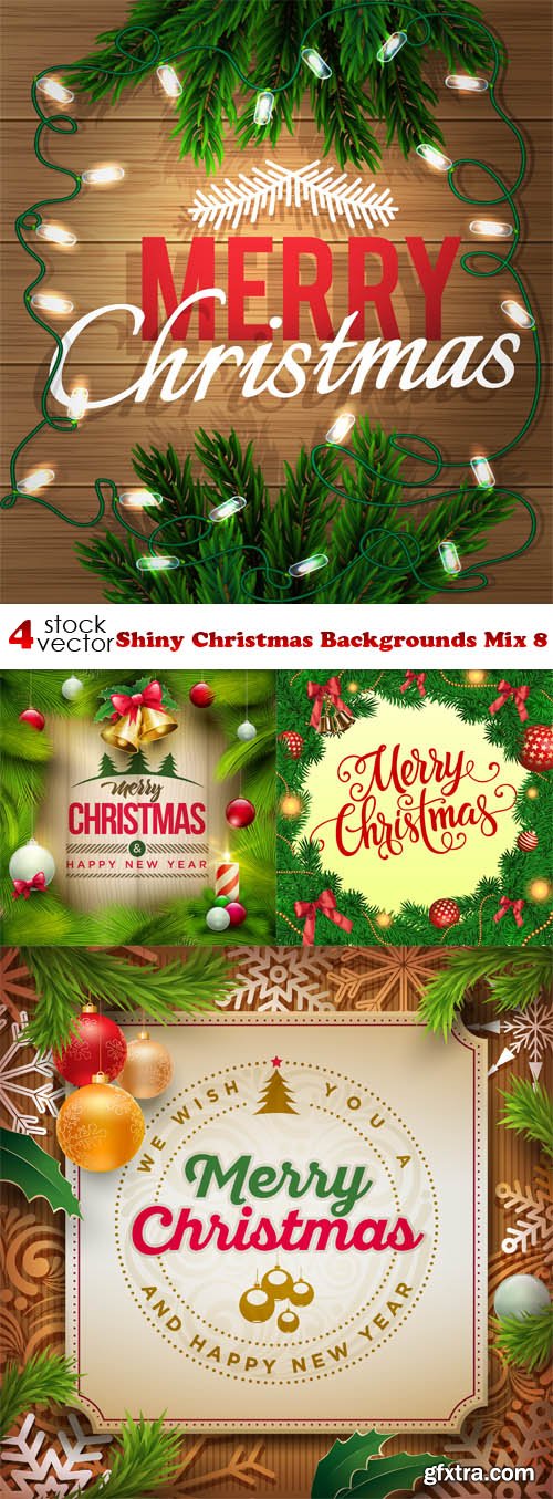 Vectors - Shiny Christmas Backgrounds Mix 8