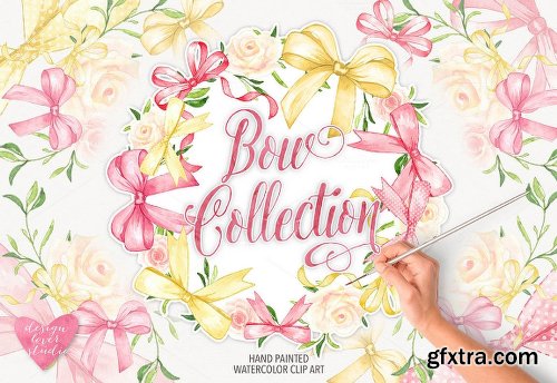 CreativeMarket Watercolor bow collection 742721