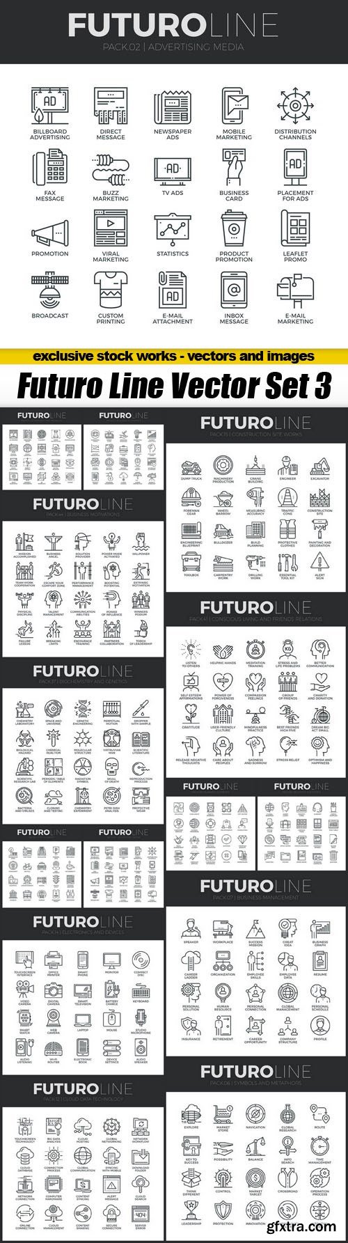 Futuro Line Vector Set 3 - 14xEPS