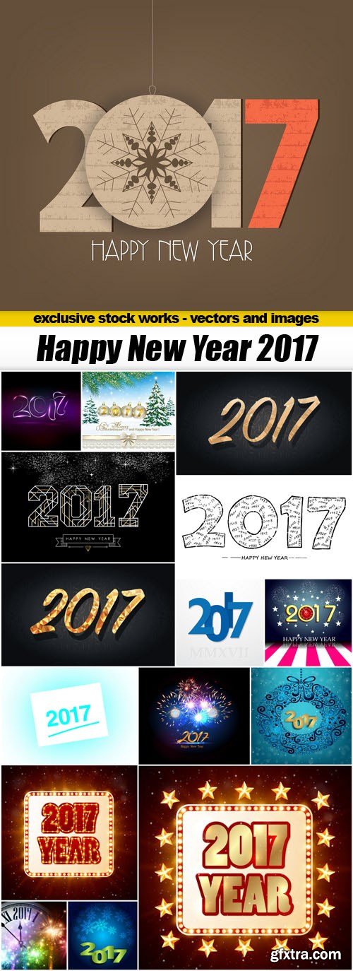 Happy New Year 2017 - 15xEPS