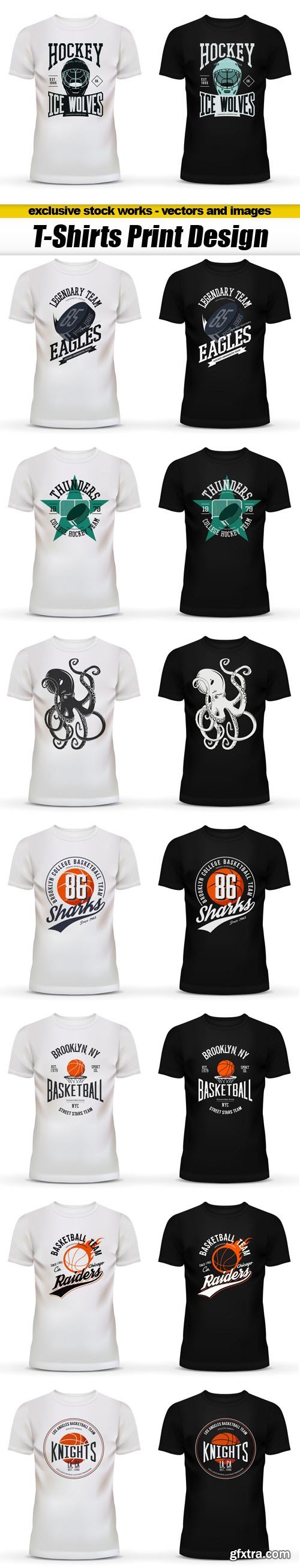 T-Shirts Print Design - 8xEPS