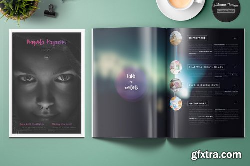 CreativeMarket Magenta Magazine 974462