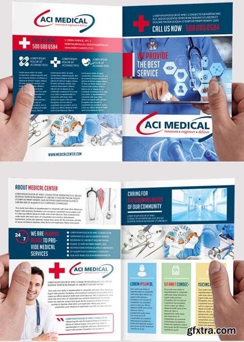 Medical V2 Premium Bi-Fold PSD Brochure Template