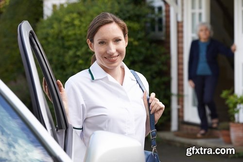 Collection carer nurse nurseman taking care of elderly sick man old woman old man 25 HQ Jpeg