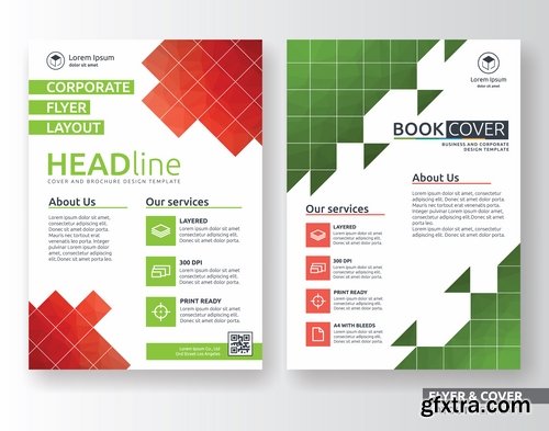 Collection of book cover template log example flyer banner vector image 6-25 EPS