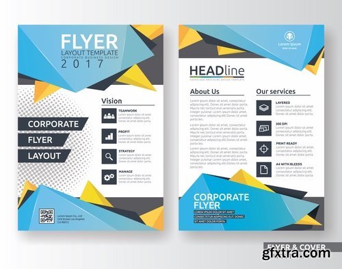 Collection of book cover template log example flyer banner vector image 6-25 EPS