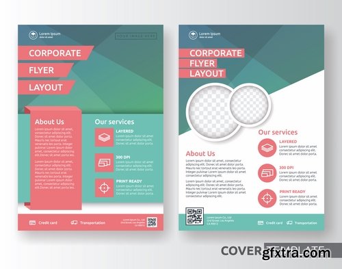 Collection of book cover template log example flyer banner vector image 6-25 EPS