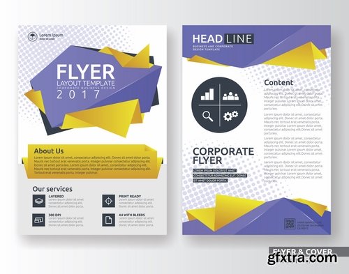 Collection of book cover template log example flyer banner vector image 6-25 EPS