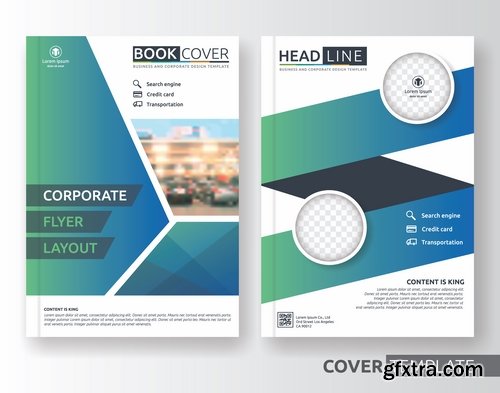 Collection of book cover template log example flyer banner vector image 6-25 EPS