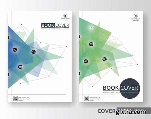 Collection of book cover template log example flyer banner vector image 6-25 EPS