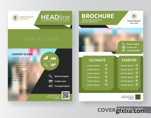 Collection of book cover template log example flyer banner vector image 6-25 EPS