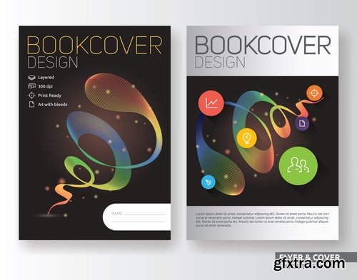 Collection of book cover template log example flyer banner vector image 6-25 EPS