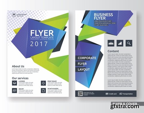 Collection of book cover template log example flyer banner vector image 6-25 EPS