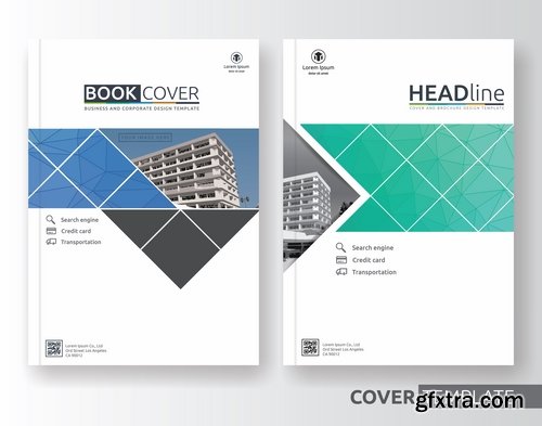 Collection of book cover template log example flyer banner vector image 6-25 EPS