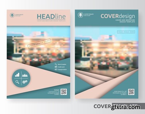 Collection of book cover template log example flyer banner vector image 6-25 EPS