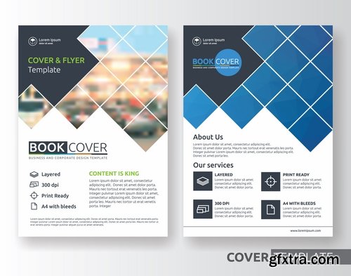 Collection of book cover template log example flyer banner vector image 6-25 EPS