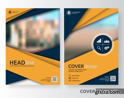 Collection of book cover template log example flyer banner vector image 6-25 EPS