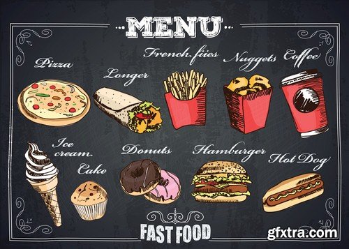 Fast food menu 1 - 6 EPS