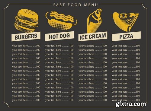 Fast food menu 1 - 6 EPS