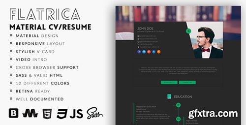 ThemeForest - Flatrica v2.0 - Material CV/Resume - 15942399