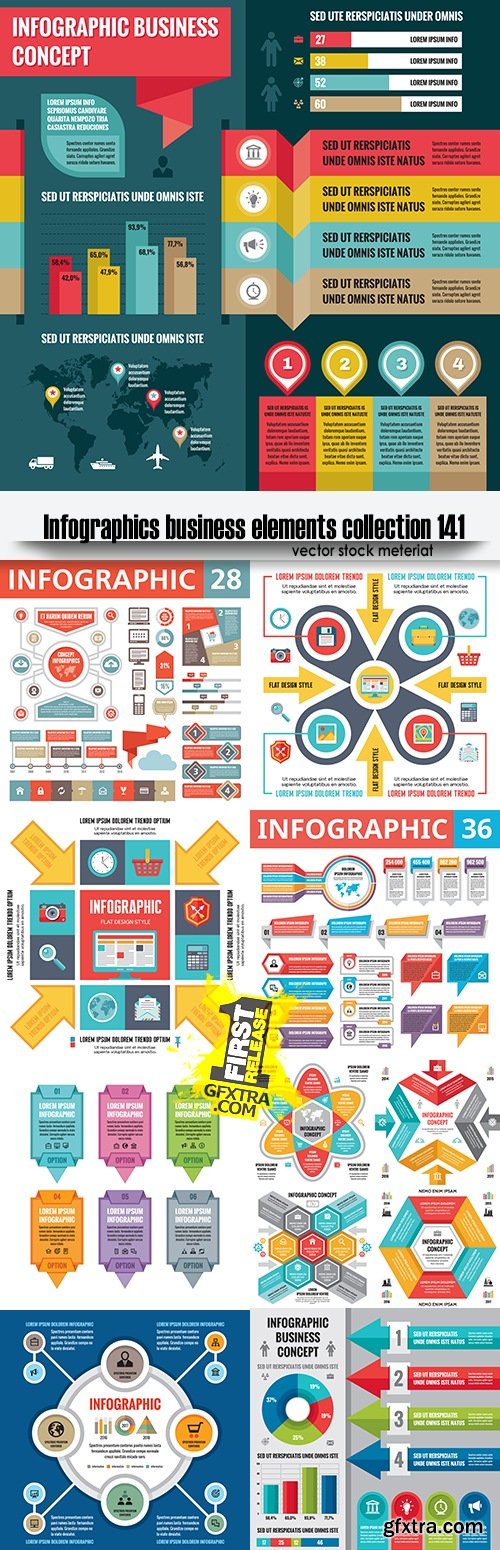 Infographics business elements collection 141