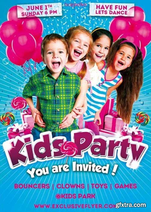 Kids Party V5 Premium Flyer Template