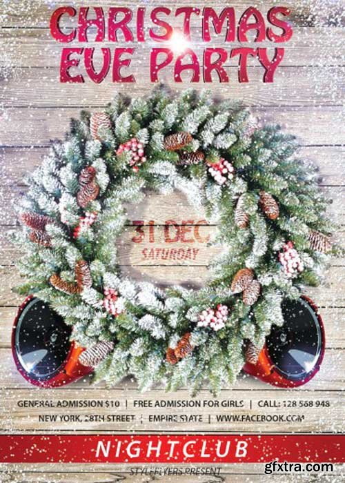 Christmas Eve Party Flyer V7 PSD Template with Facebook cover