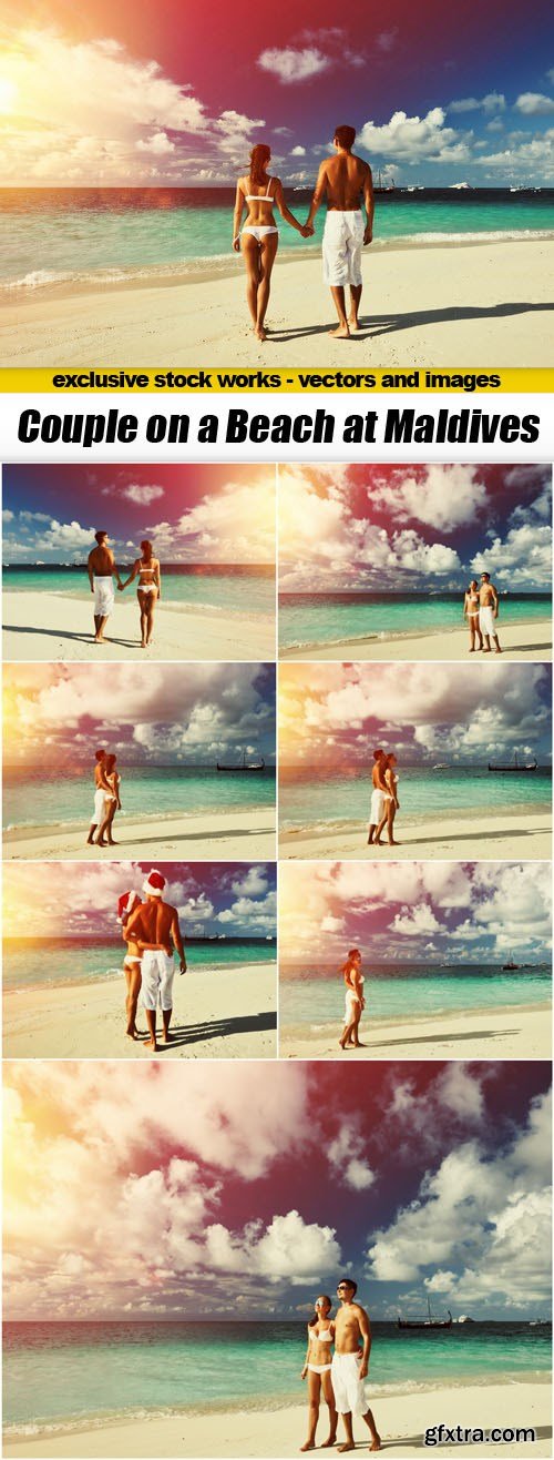 Couple on a Beach at Maldives - 8xUHQ JPEG