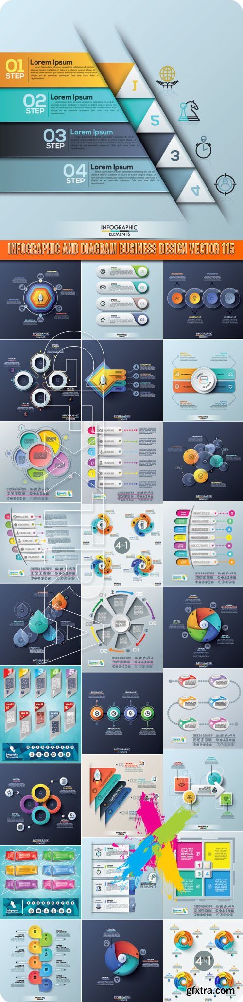 Infographic and diagram business design vector 115