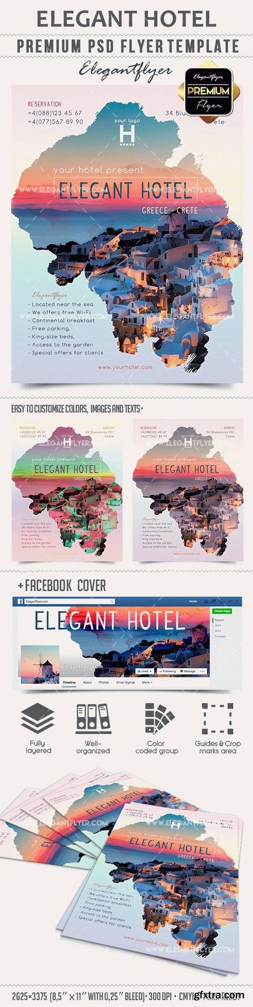 Elegant Hotel – Premium PSD Template + Facebook cover