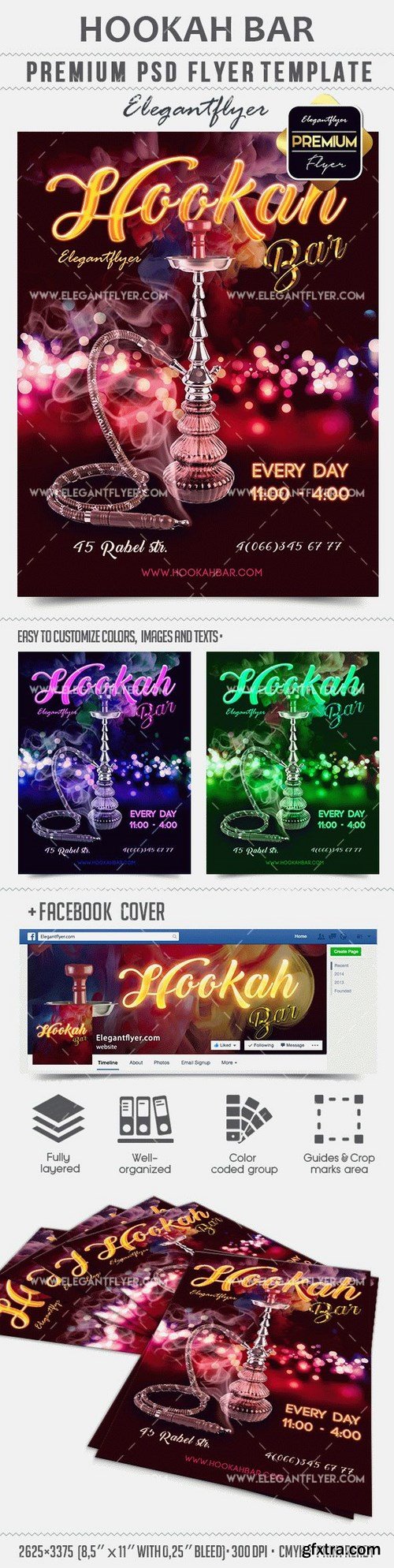 Hookah Bar – Premium PSD Template + Facebook cover