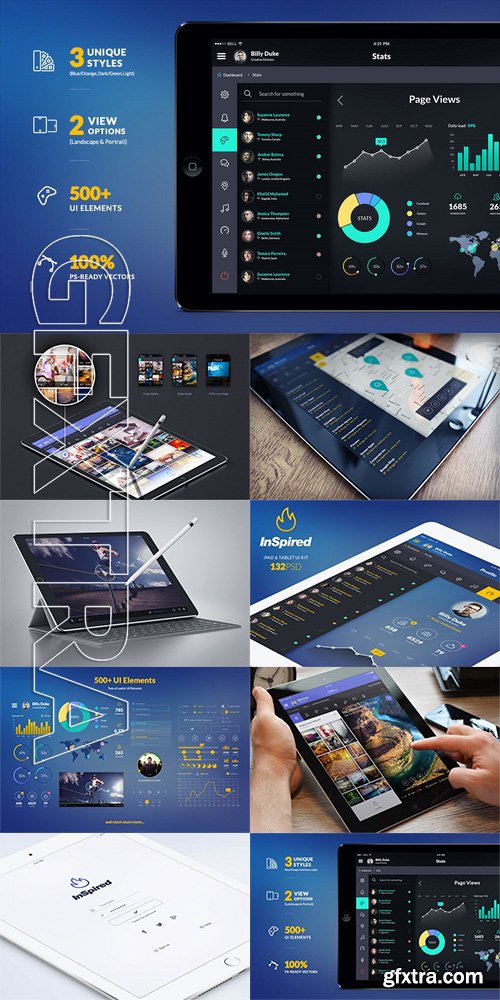 GraphicRiver - InSpired - iPad & Tablet App Design UI Kit 13045986