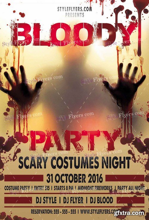 Bloody Party PSD Flyer Template + Facebook Cover