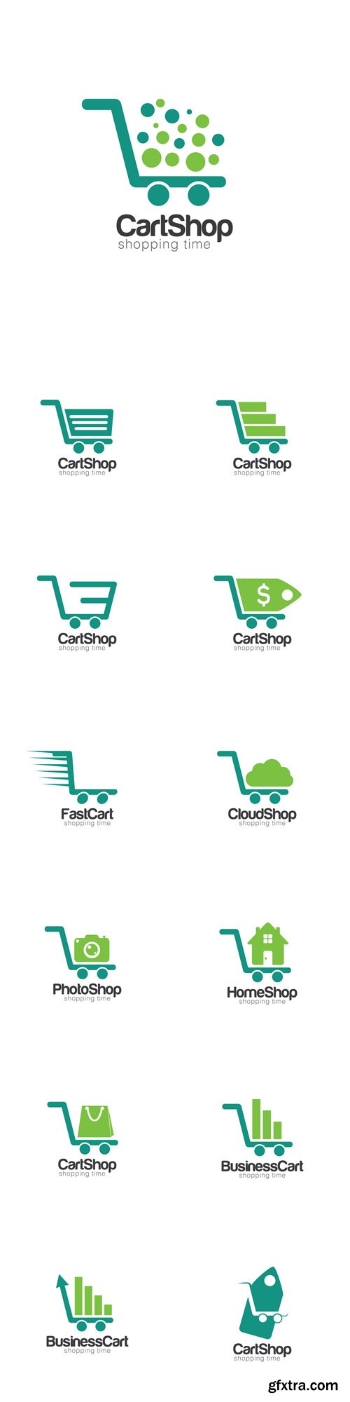 Vector Set - Cart Creative Concept Logo Design Template