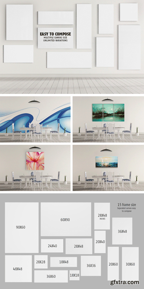 CM 910776 - Art Wall Mock-up [Dining Room Scene]