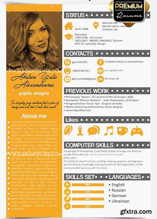 Resume Designer V1 CV PSD Templates