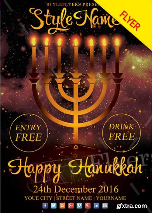 Hanukkah V5 PSD Flyer Template