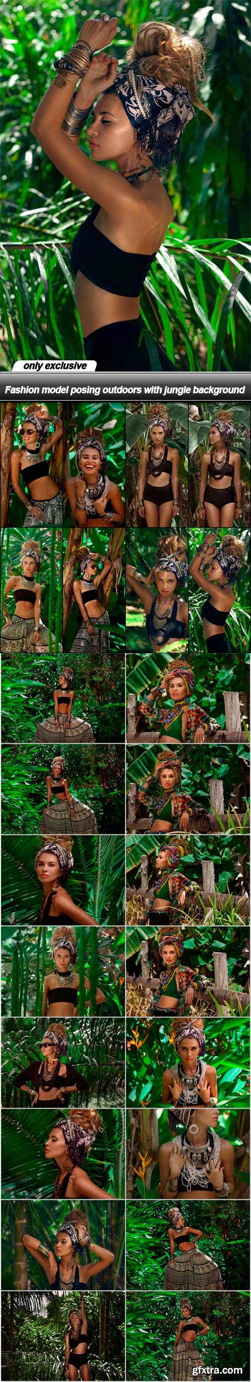 Fashion model posing outdoors with jungle background - 24 UHQ JPEG