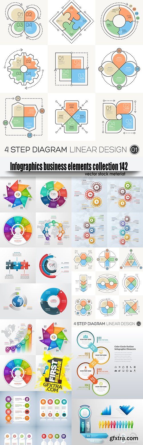 Infographics business elements collection 142