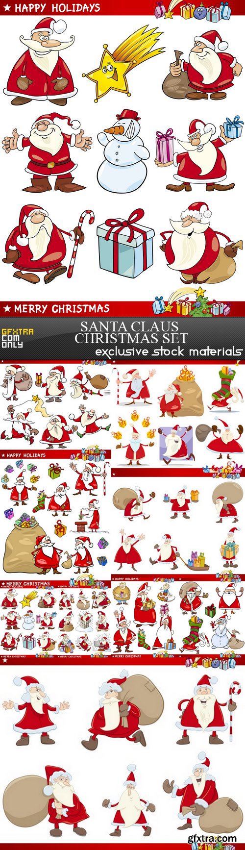 Santa Claus Christmas Set - 9 EPS