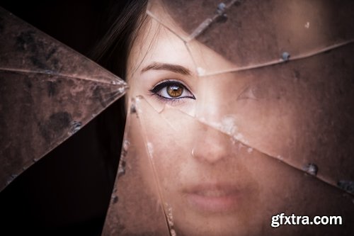 Collection of woman girl breaks the glass window 25 HQ Jpeg