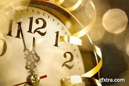 Collection of New Year Christmas still life with vintage clock logo 2017 25 HQ Jpeg