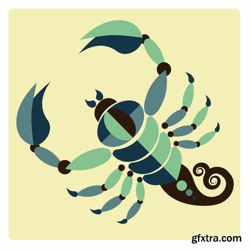 Collection scorpion sting venom arthropod chitin armor carapace vector image 25 EPS