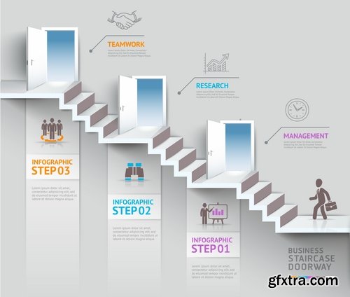 Collection of business infographics template is an example of a web site is a step by step calculation 3-25 EPS