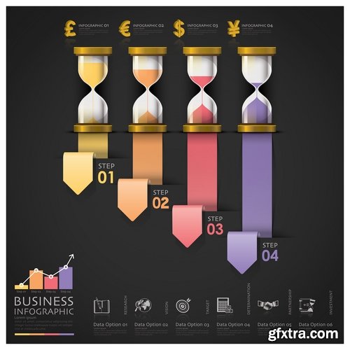 Collection of business infographics template is an example of a web site is a step by step calculation 3-25 EPS