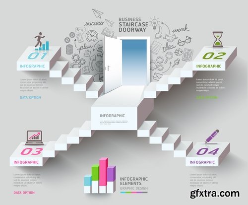 Collection of business infographics template is an example of a web site is a step by step calculation 3-25 EPS