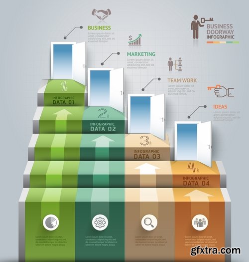 Collection of business infographics template is an example of a web site is a step by step calculation 3-25 EPS