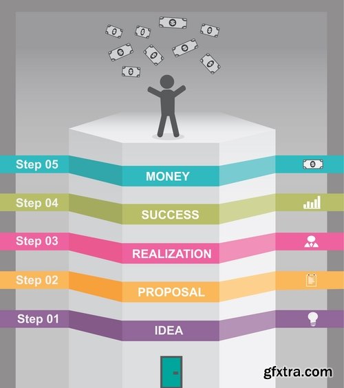 Collection of business infographics template is an example of a web site is a step by step calculation 3-25 EPS